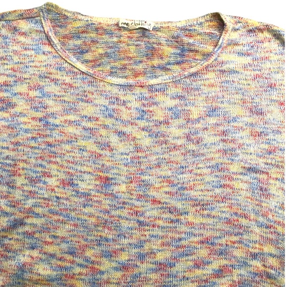 SuPeR CUTE One Clothing Speckled COLORS Short Sleeve Dolman Sweater w/Ruching - Picture 1 of 5